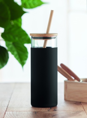Logotrade promotional gift picture of: Glass tumbler 450ml bamboo lid