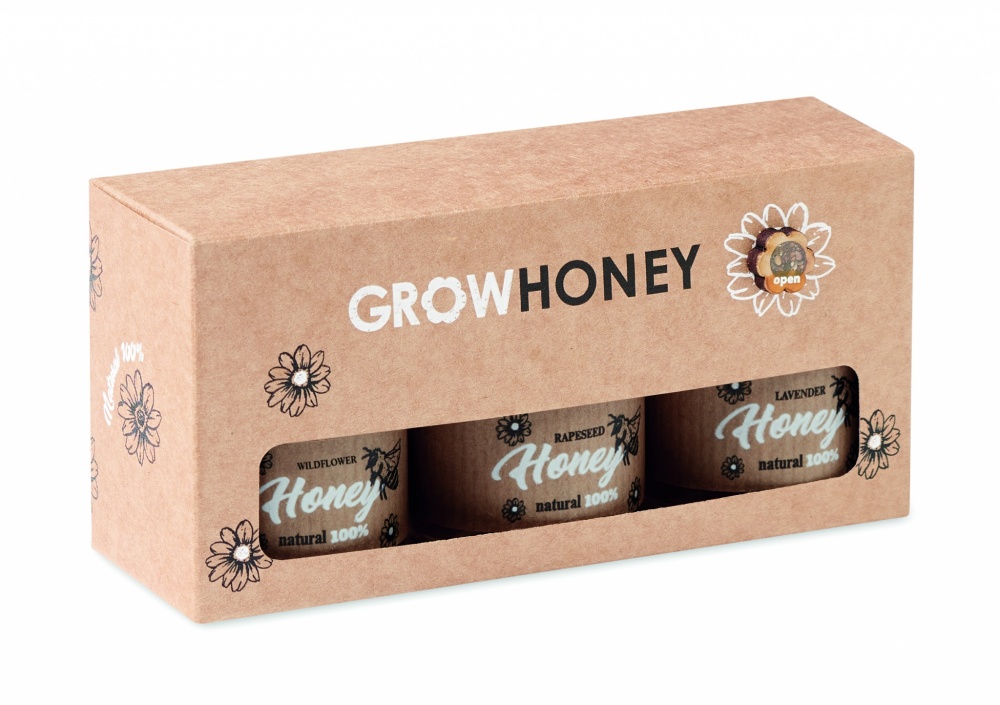 Logotrade promotional giveaway image of: Set of 3 wildflower honey