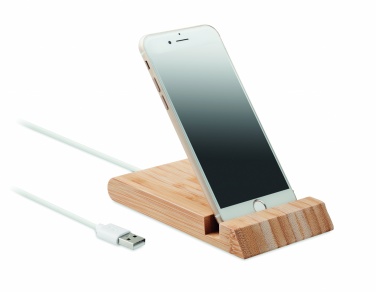 Logo trade corporate gifts picture of: Bamboo wireless charger  10W ODOS