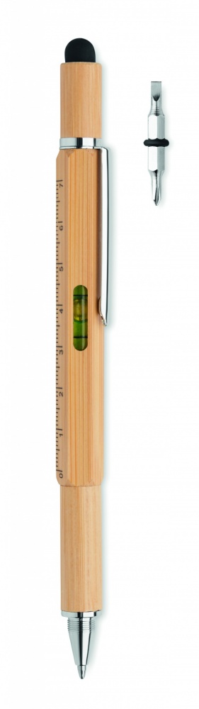 Logotrade promotional item image of: Spirit level pen in bamboo