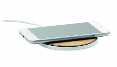 Logo trade advertising products image of: Bamboo wireless charger 10W