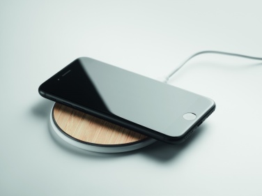 Logo trade promotional items image of: Bamboo wireless charger 10W