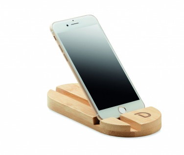 Logo trade promotional merchandise image of: Bamboo tablet/smartphone stand