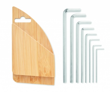 Logo trade promotional giveaways image of: Hex key set in bamboo