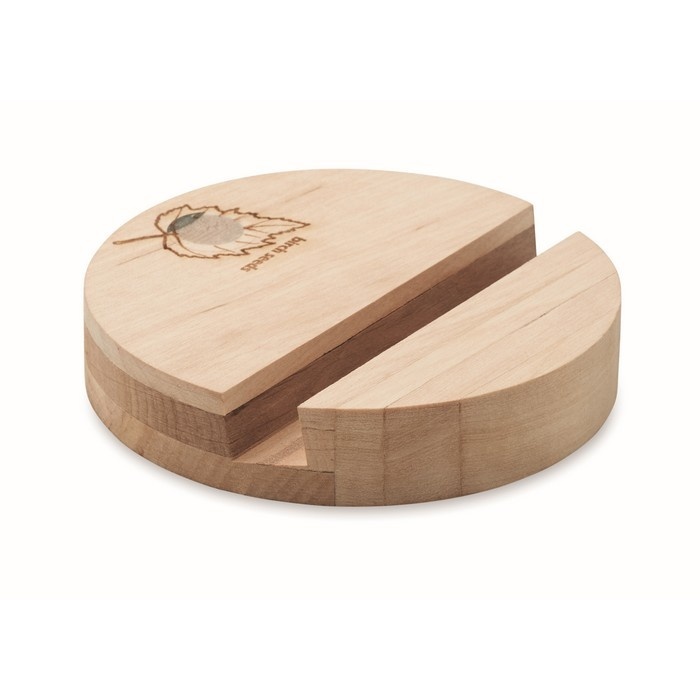 Logo trade promotional gifts picture of: Birch Wood phone stand
