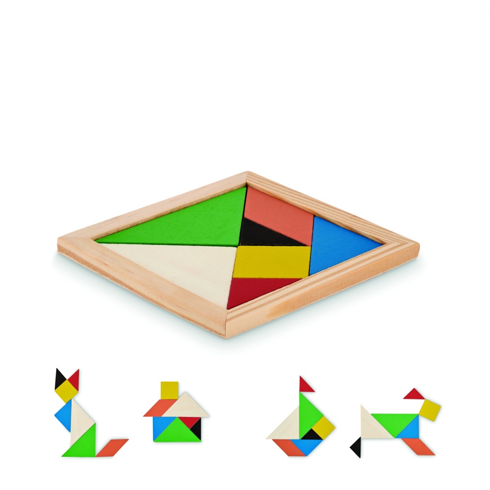 Logotrade promotional product picture of: Tangram puzzle in wood