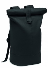 Rolltop washed canvas backpack