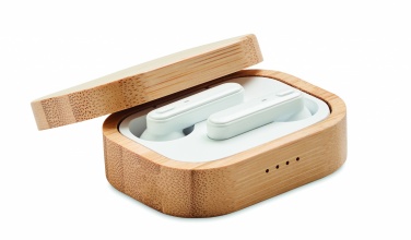 Logotrade promotional items photo of: TWS earbuds in bamboo case