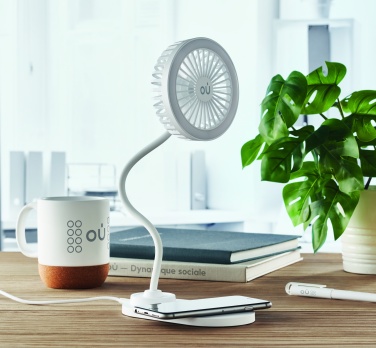 Logotrade business gift image of: Desktop charger fan with light