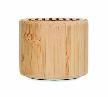 Logotrade promotional product picture of: Round bamboo wireless speaker