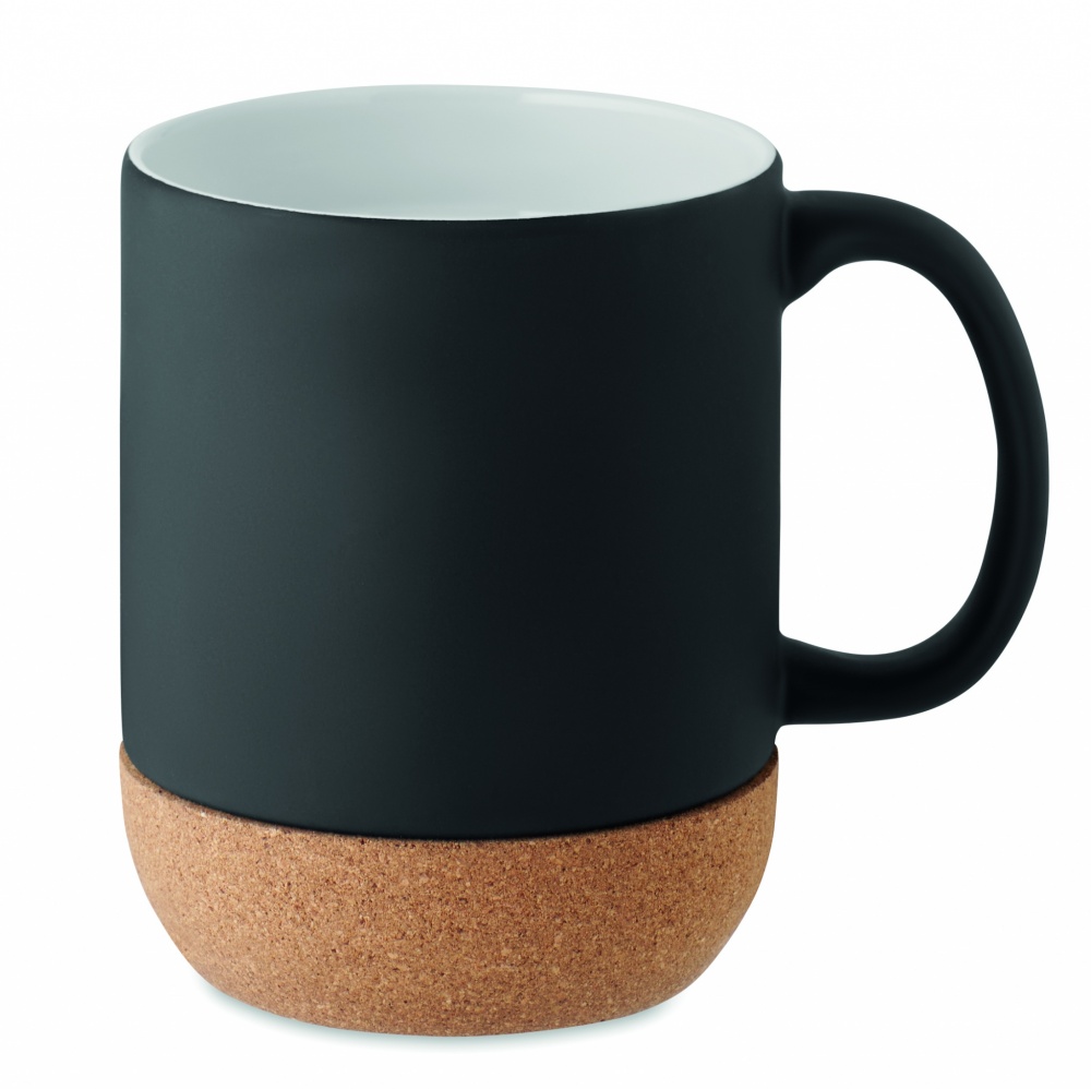Logo trade corporate gifts picture of: Matt ceramic cork mug 300 ml