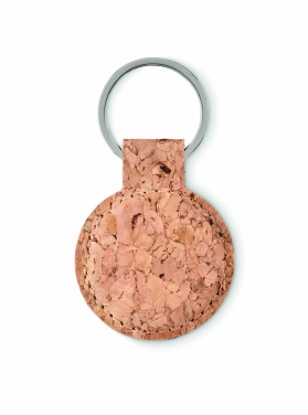 Logotrade promotional product picture of: Round cork key ring Mikkeli