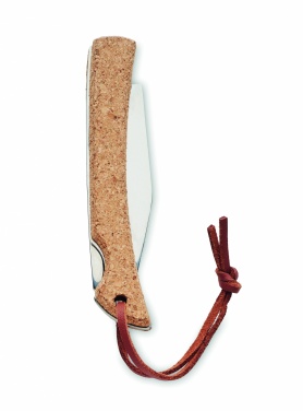 Logo trade promotional items image of: Foldable knife with cork