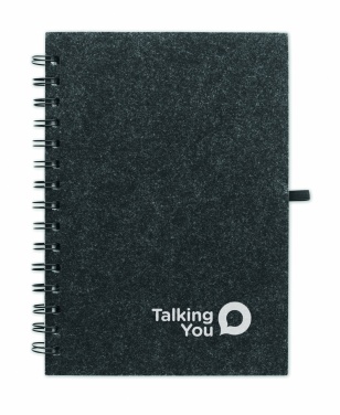 Logo trade promotional merchandise photo of: A5 RPET felt cover notebook