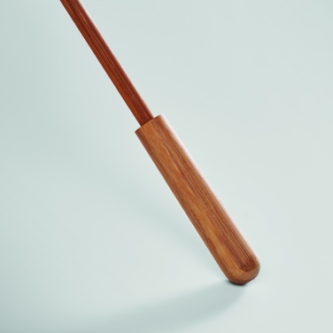 23.5 inch windproof RPET umbrella with bamboo shaft and handle – detail view 4