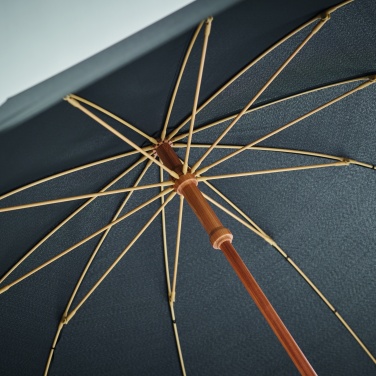 23.5 inch windproof RPET umbrella with bamboo shaft and handle – detail view 6