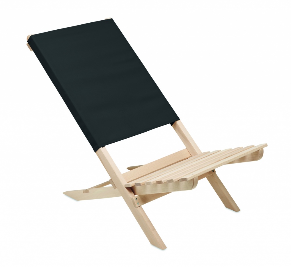 Logo trade promotional merchandise picture of: Foldable wooden beach chair