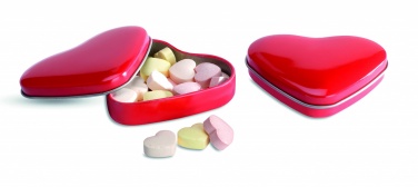 Logo trade promotional product photo of: Heart tin box with candies