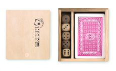 Cards and dices in box