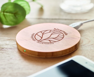 Logotrade business gift image of: Wireless charger bamboo 5W
