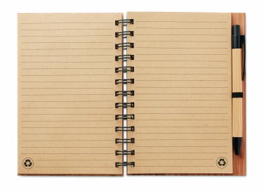 Logo trade promotional gifts image of: Bamboo notebook with pen lined BAMBLOC