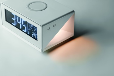 Logo trade promotional gifts image of: LED clock & wireless charger5W