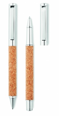 Logo trade promotional products picture of: Metal Ball pen set in cork box