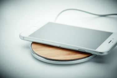 Logo trade promotional gift photo of: Bamboo wireless charger 10W DESPAD