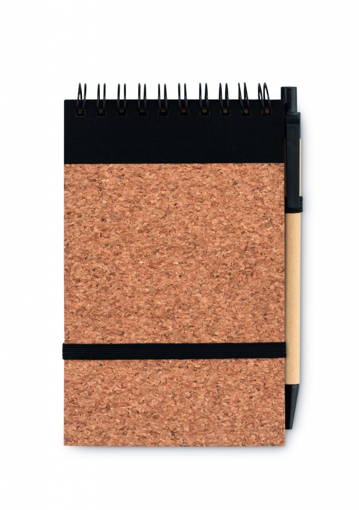 Logo trade promotional item photo of: A6 Cork notepad with pen