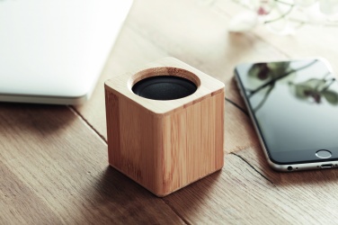 Logo trade promotional merchandise photo of: Bamboo wireless speaker