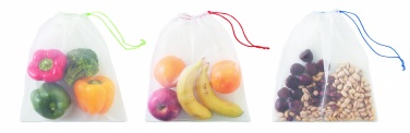 Logotrade corporate gift image of: Set of 3 RPET mesh food bags
