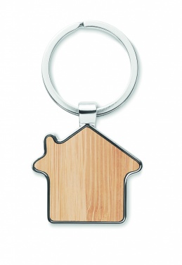 Logotrade promotional gift image of: House key ring metal bamboo NORDIC