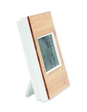 Logotrade corporate gift picture of: Weather station bamboo front TURKU