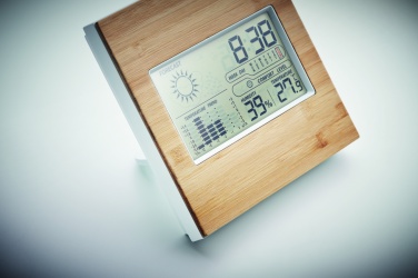Logotrade corporate gift picture of: Weather station bamboo front TURKU