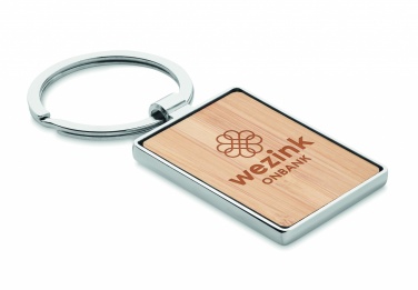 Logotrade promotional merchandise photo of: Rectangular key ring bamboo WEST