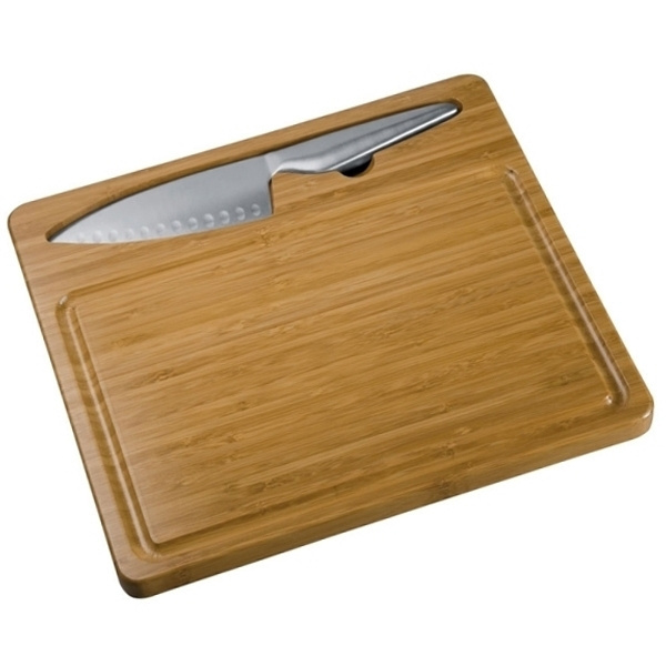 Logo trade corporate gifts picture of: Cutting board with knife MANTOVA