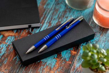 Logo trade promotional giveaways picture of: Metal writing set CLAREMONT