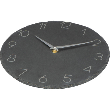Logo trade promotional giveaways picture of: Slate wall clock GRAZ