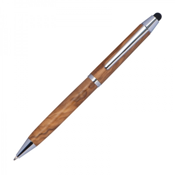 Logo trade business gift photo of: Wooden ballpen with touch function ERFURT