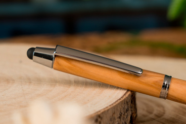 Logotrade promotional giveaway image of: Wooden ballpen with touch function ERFURT