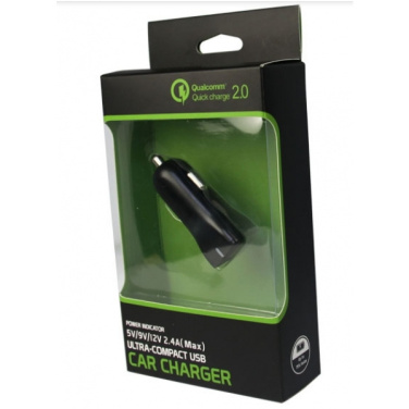 Logo trade promotional gifts picture of: Car charger (Qualcomm Quick Charge 3.0)