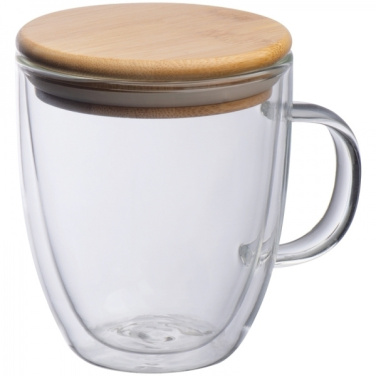Logotrade promotional giveaway image of: Double-walled glass cup GERTHE 350 ml