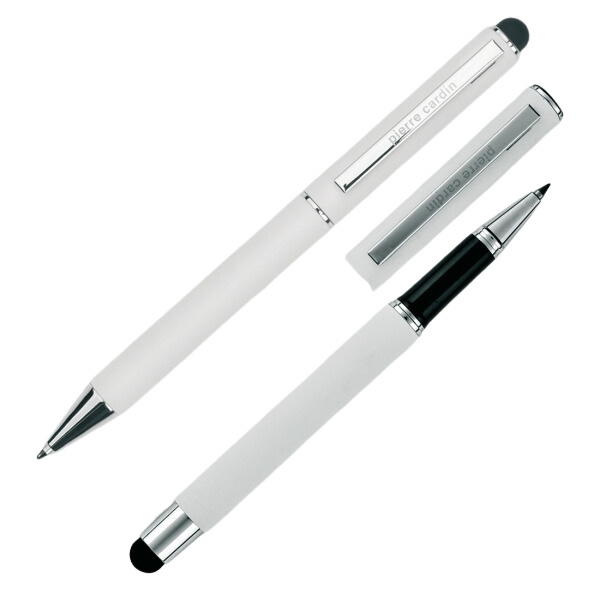 Logotrade promotional products photo of: Writing set ballpoint pen & roller soft touch CLAUDIE