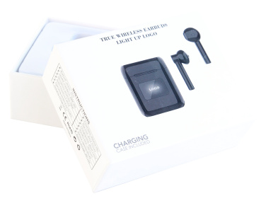 Logotrade promotional product image of: Wireless earbuds with light up logo