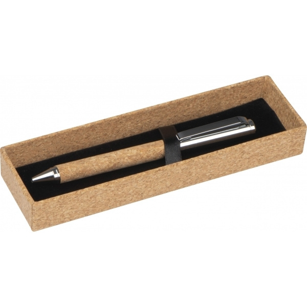 Logo trade corporate gifts picture of: Twist-ballpen metal and cork LILLEHAMMER