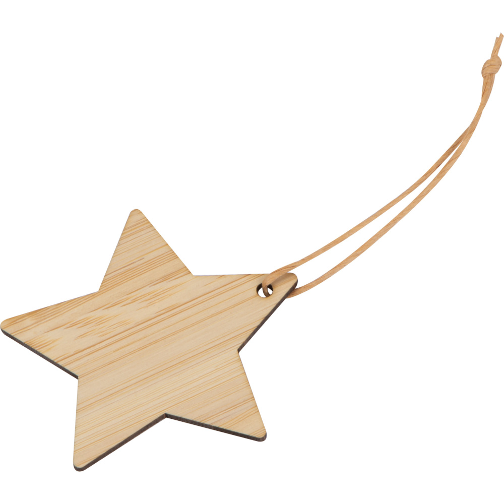 Logotrade promotional items photo of: Bamboo star pendant FOGGIA