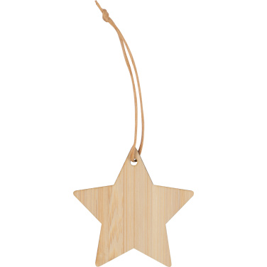 Logo trade promotional merchandise picture of: Bamboo star pendant FOGGIA