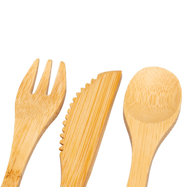 Logo trade promotional giveaways picture of: Bamboo cutlery set BONNEVILLE