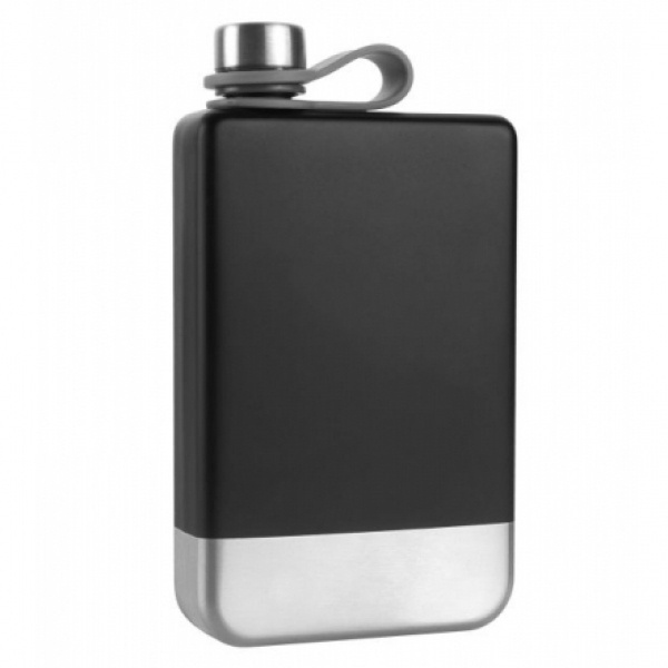 Logo trade business gift photo of: Hip flask HALTI Schwarzwolf
