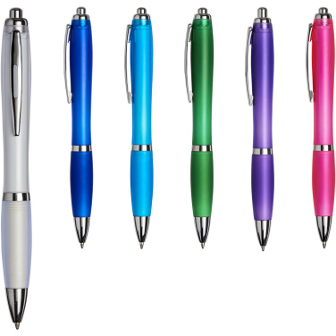 Logo trade promotional products picture of: Curvy ballpoint pen with frosted barrel and grip